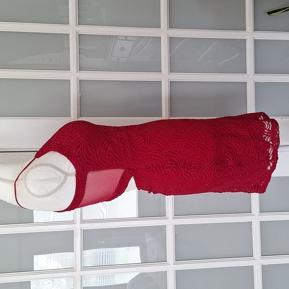 Emerald Sundae Sparkly Red Mini Dress - Picture 2 of 16